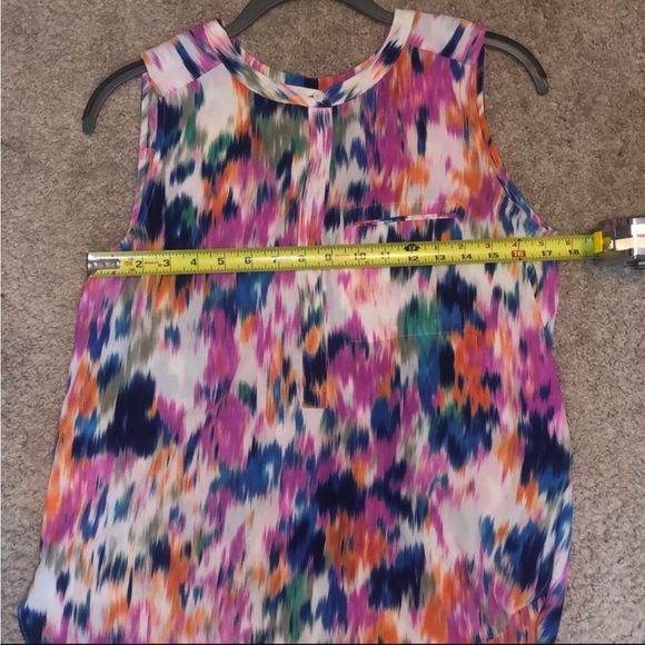 NYDJ 'Lana' Ikat Print Watercolor Print Sleeveless Blouse Top, Sz Small, MP $89 - Picture 8 of 8